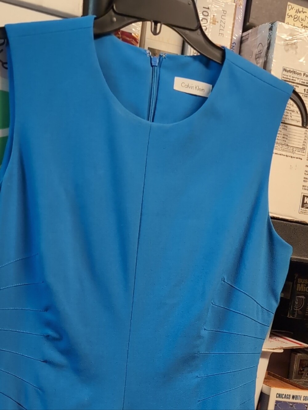 Calvin Klein Cobalt Blue Sleeveless Midi Dress Sz 8